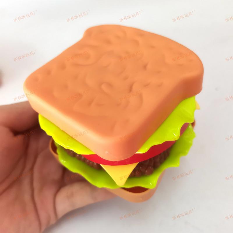 Diy Children'S Play House Burger Western Food Kitchen Simulation Breakfast Toast Sandwich Food Play Model