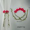 A Set of 2 Creative Plant Vines Artificial Flower Curtain Hooks, Bohemian Style Floral Decorations, Adjustable Transparent Curtain Fixing Clips