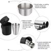 Mini Stainless Steel  Cups Set 4Pcs 30ML with Leather Storage Case for Outdoor Travel Party Gifts