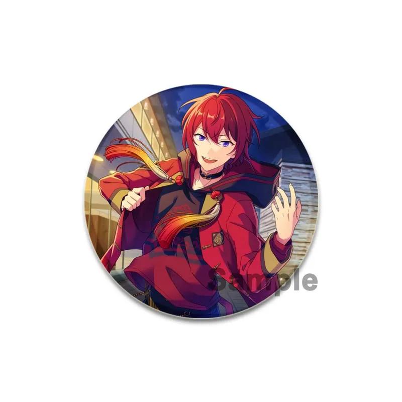 32/44/58mm Ensemble Stars Idol Round Brooch Cartoon Cosplay Badge Icons Lapel Pins for Backpack Gifts Tsukasa Suou
