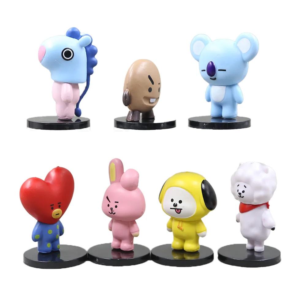BT21 6cm 7pcs figure korea pop kpop mini figure bts Bt21 koya Model Creative Desktop Accessories Toy Children's Birthday Gift