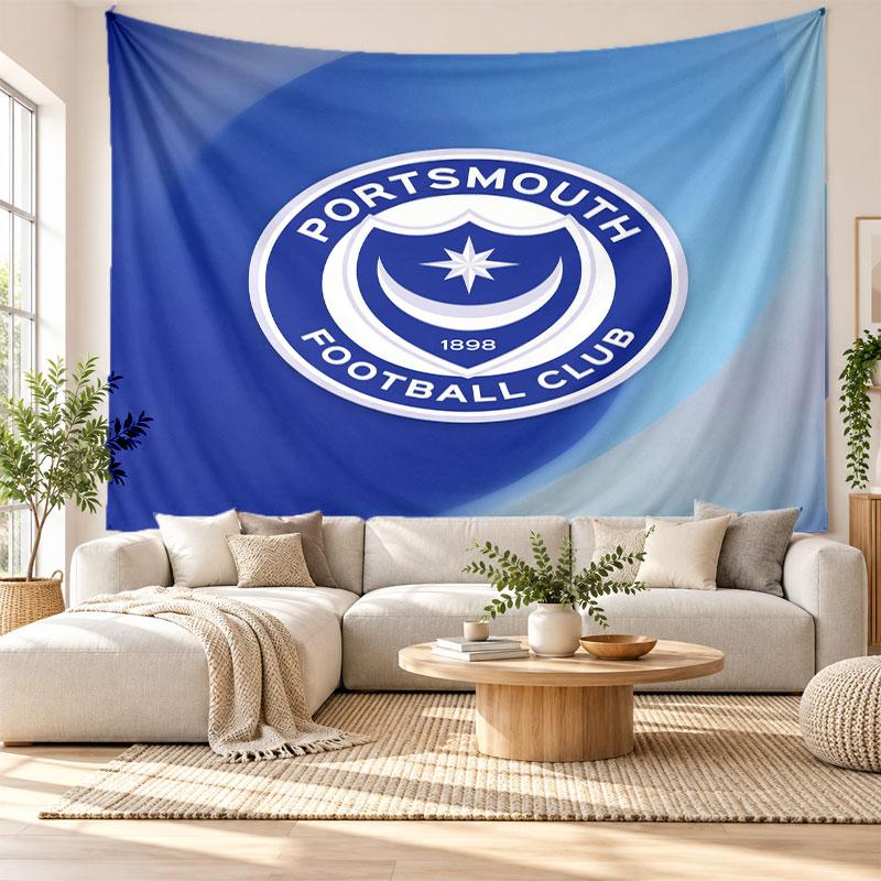 Portsmouth FC Wall Tapestry, Soft Fabric Wall Hanging, Decorative Backdrop For Bedroom Home Wall Art