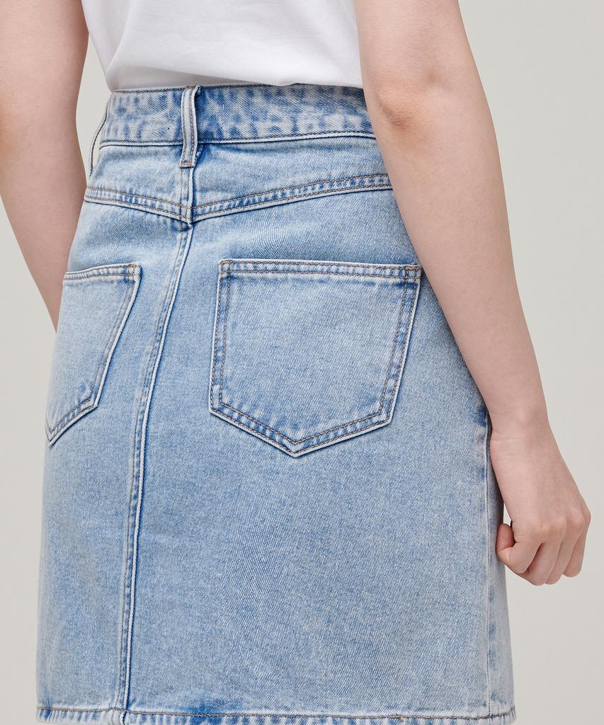 Musinsa Standard Woman Women'S Denim Mini Skirt [Light Indigo]