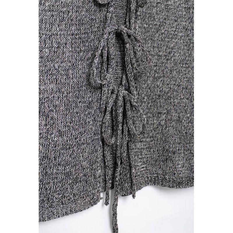 Kaslead New Arrival Women's Clothing Fashion Style Bow Tie Knitting Vest Cardigan Horn Skirt Suit