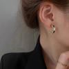 Emerald High-end Earrings, Women's Zircon Design, Light Luxury Temperament Stud Earrings, Fashionable Commuter Earclips, Green Without Earrings.