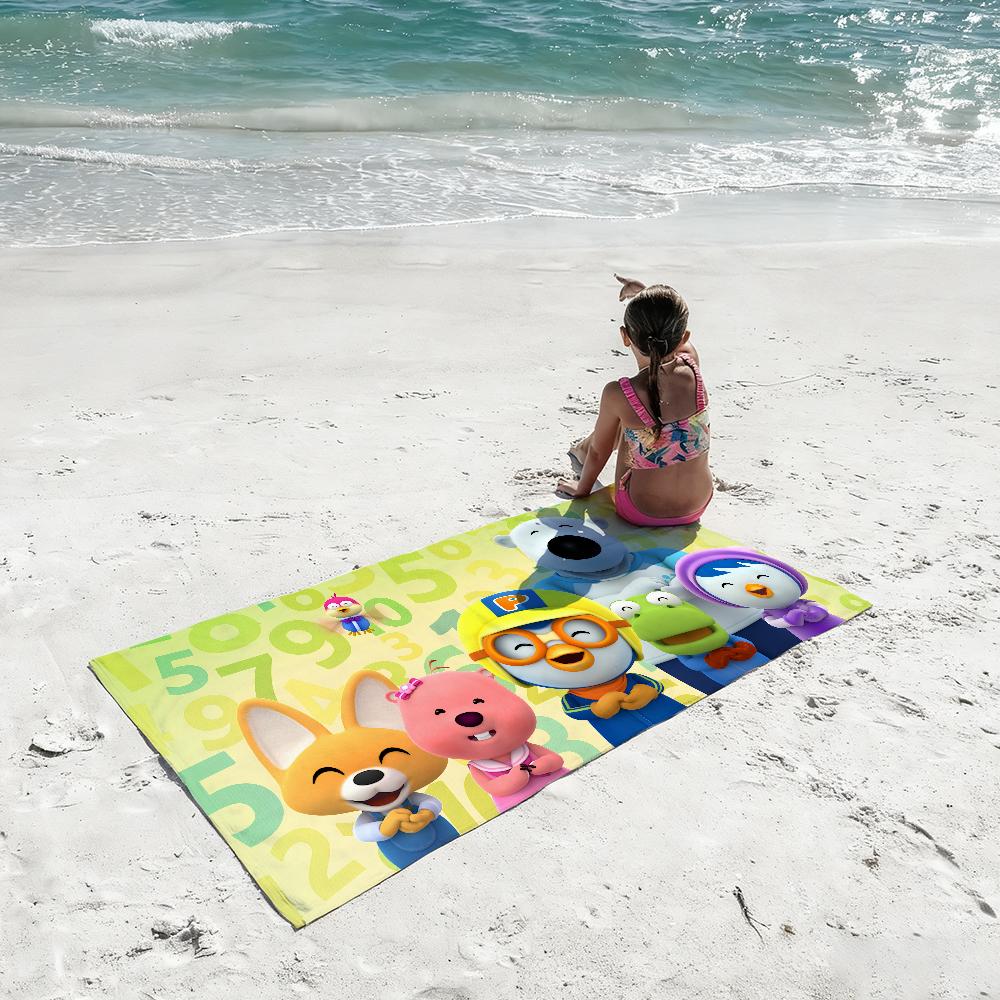 Cartoon P-PororoS-S Cute Towel Shower Sauna Travel Spa Quick Dry Gym Accessories Soft Large Beach Towels