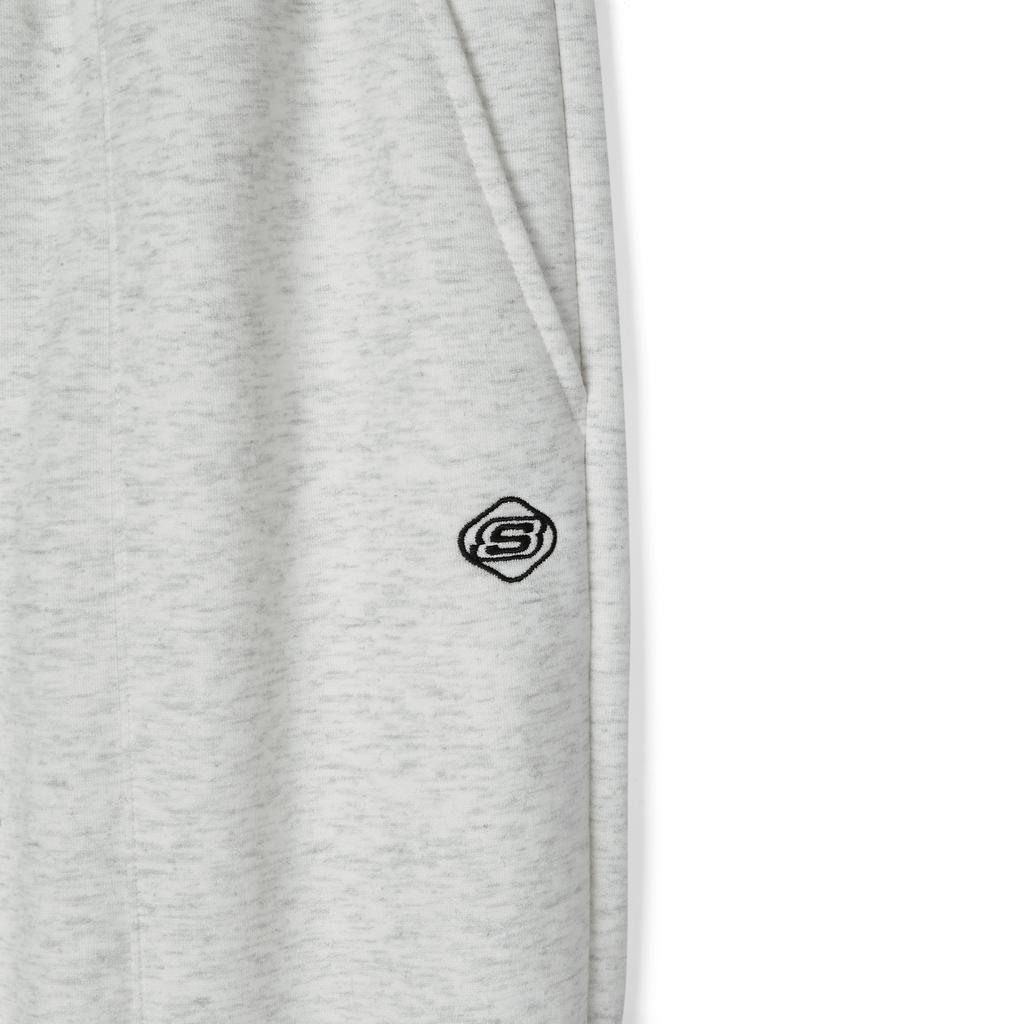 Skechers Logo Pattern Mid-Rise Cuffed Casual Pants Women Bottoms Gray L324W095-0248