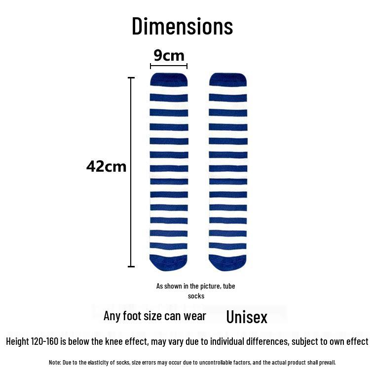 European & American Striped Christmas Lolita Mid-Calf Socks - Perfect for COS Anime Parties & Children's Day Performances