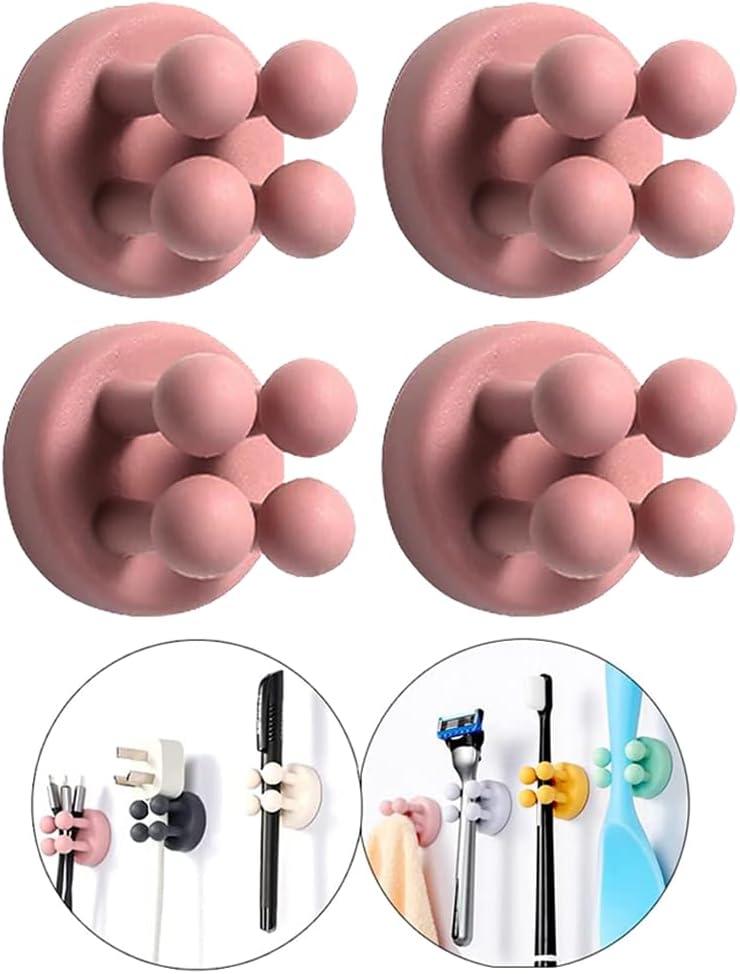 Silicone Toothbrush Holders Waterproof Self Adhesive Multi-Function Hooks Toothbrush Holders