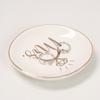 Irregular Round Ceramic Jewelry Dish White Porcelain Ring Holder Organizer Trinket Tray for Bedroom Vanity Home Decor Gift