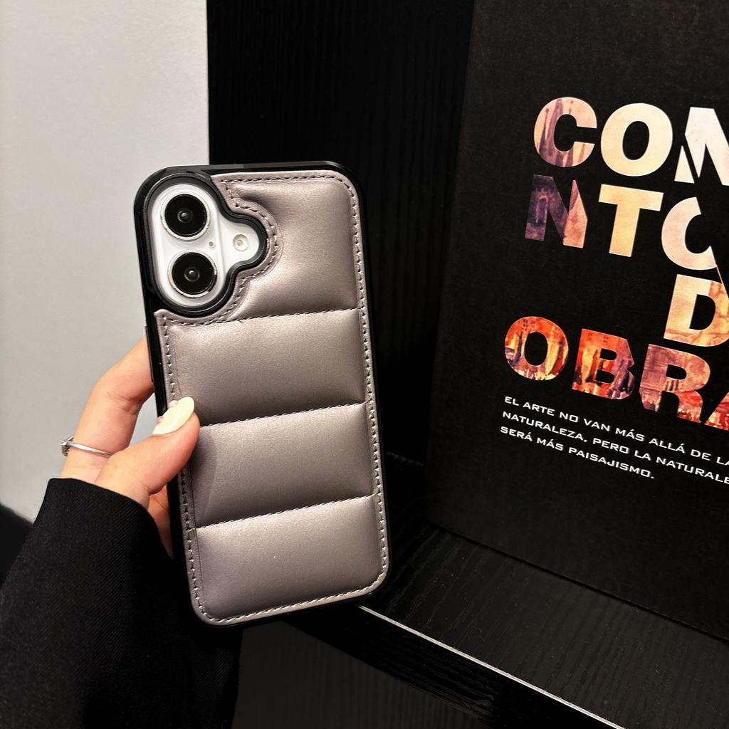 Autumn and Winter Down Jacket Mobile Phone Case Is Suitable for iPhone16 Cotton-filled Protective Case, Fashionable Apple 17PRO Mobile Phone Case 15.