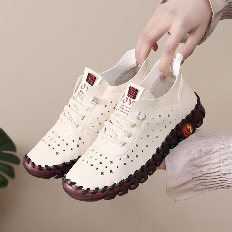 

Супермягкая подошва мягкая кожа говяжья жила новая летняя удобная обувь из кожи для среднего и пожилого возраста не утомляет женские туфли 35