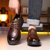 Men'S Chunky Sole Work Boots British Retro Style Platform Casual Shoes Comfortable Non-Slip Leather Ankle Boots Fashion Footwear