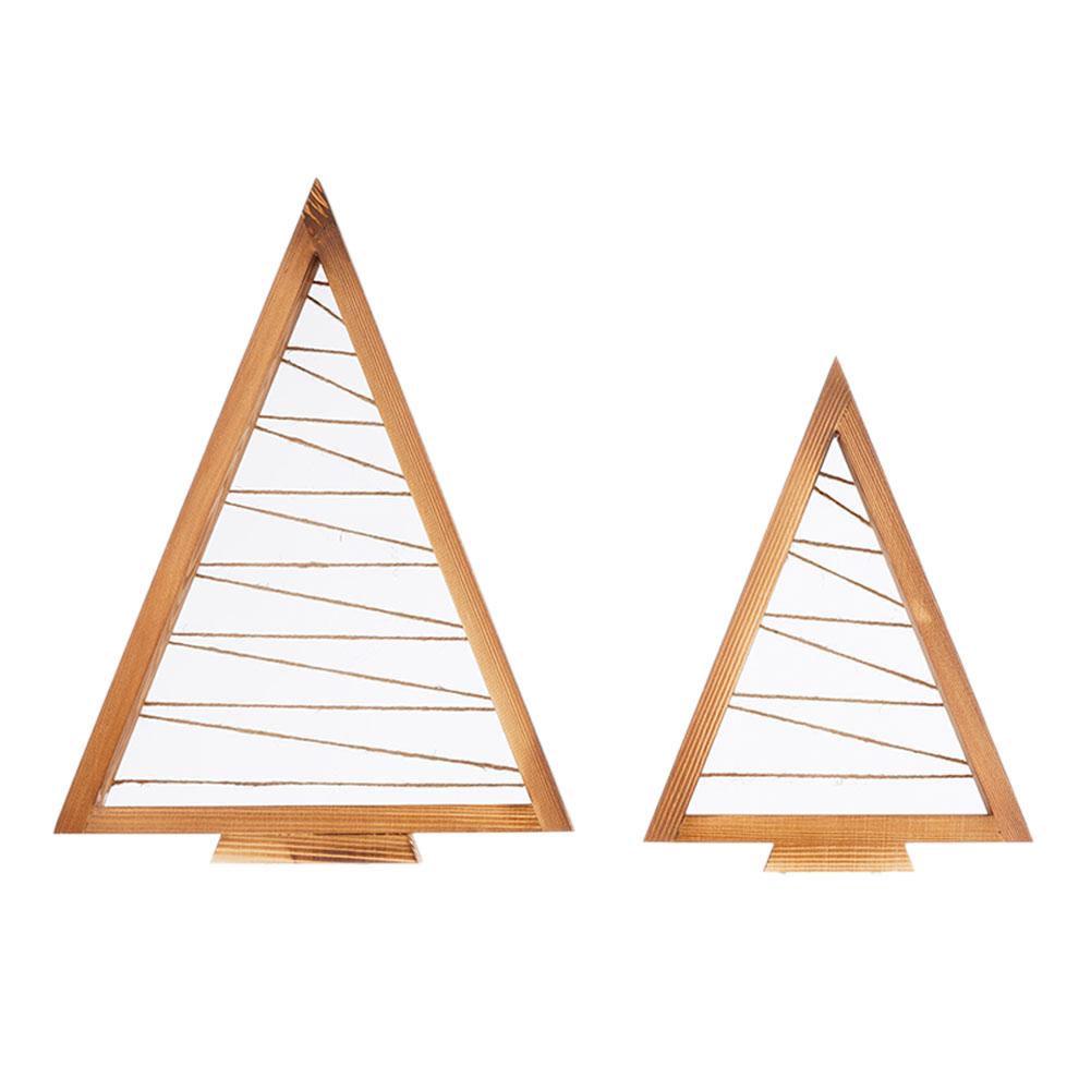 

2Pcs/Set Wood Tree With Lights Modern Farmhouse Wooden Tree Centerpieces For Tables Ornaments Living Room Party Holiday Decor