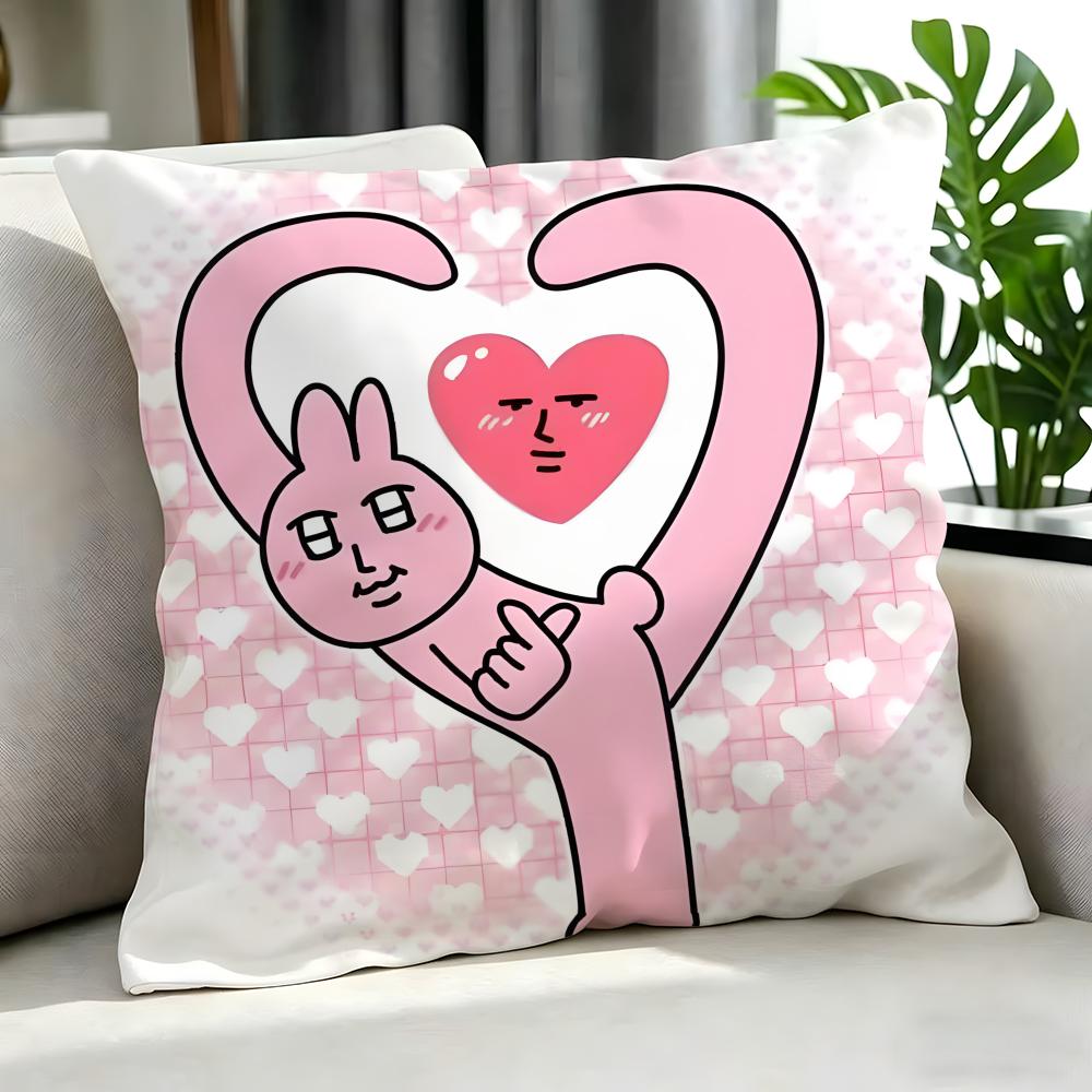Cartoon My Friend Rabbit Cushion Cover Cushion Cover Set 4Pcs 50X50 45X45 40X40 Pillowcase Decorative Sofa Home Decor