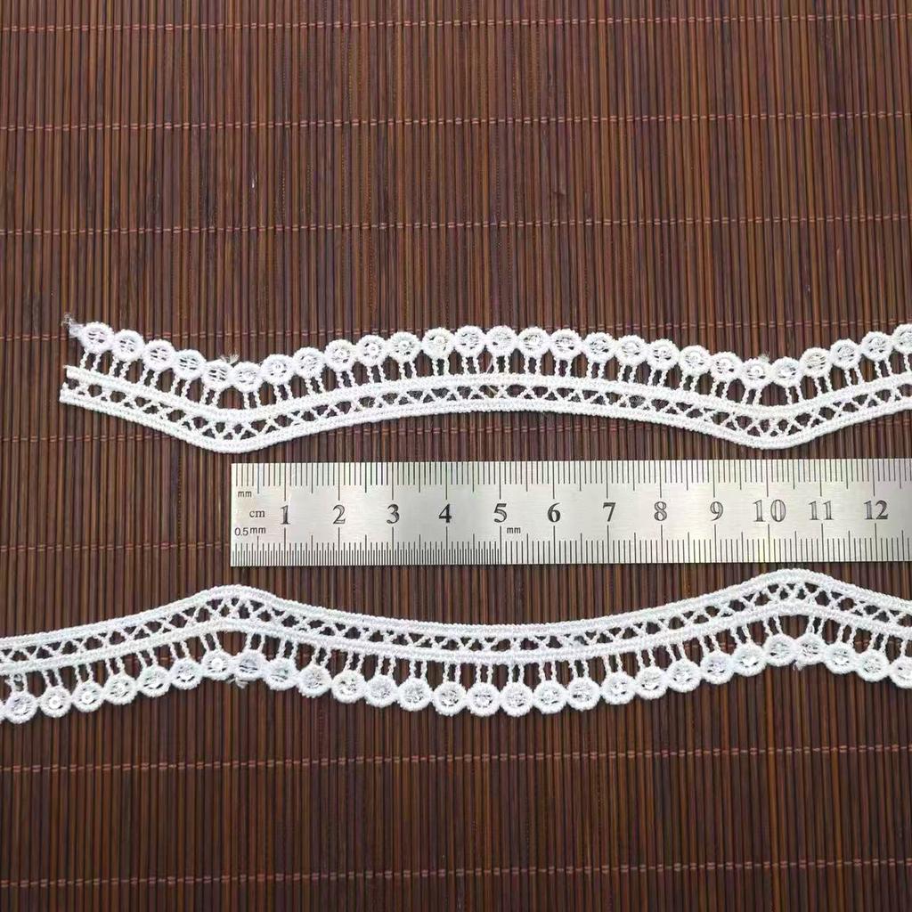 1.7Cm Barcode Lace Accessories Polyester Ribbon Beads Water-Soluble Embroidery, Curved Lace Wavy Lace