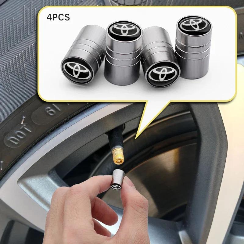 4Pcs/Set Metal Car Wheel Tire Air Valve Core Caps Auto Accessories For Toyota KASG6 Corolla Chr rav4 prius Yaris Hilux auris avensis