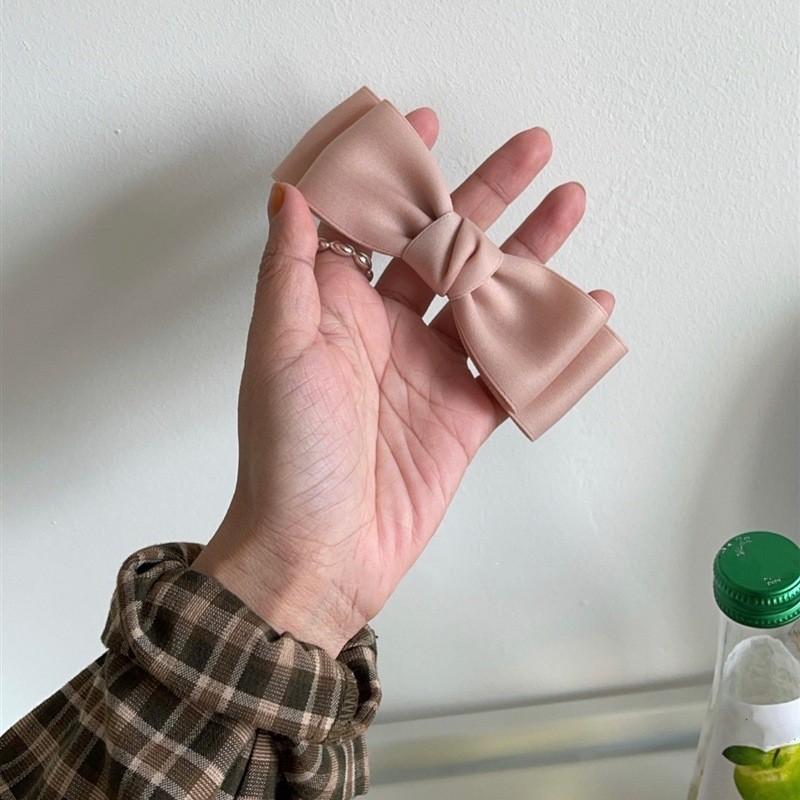 1Pc nowa koreańska modna kokarda szpilka do włosów jednokolorowe eleganckie spinki do włosów nakrycia głowy dziewczyny akcesoria do włosów dla dzieci