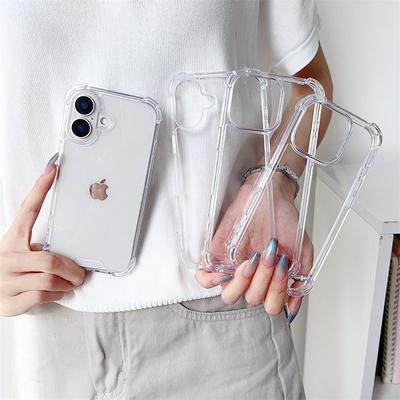 Transparent Acrylic Four-corner Anti-fall Case for iPhone 15 Pro Max 14 Plus 13 12 11 Pro XS XR 7 8Plus SE 2020 All-inclusive Anti-fall Cover