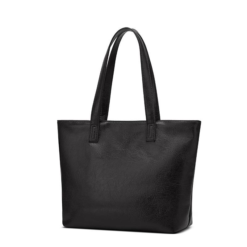Casual shoulder bag women's new original work and class commuting soft leather bag large capacity simple tote big bag