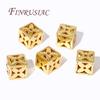 18K Gold Plated Square Hollow Metal Bead,Separators For Beads,Bracelets Beads For DIY Beading Jewelry Making Supplies Findings