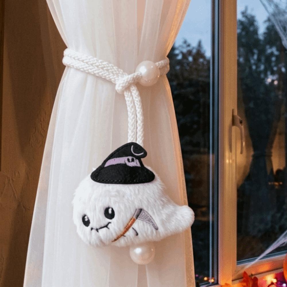 2Pcs 3D Halloween Curtain Ties Cute Ghost Curtain Buckles Pumpkin Curtain Buckles  Home Decor