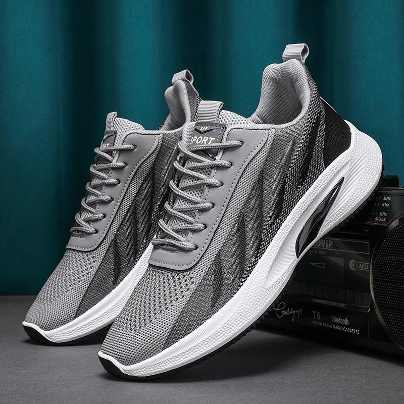 Summer New Fly-woven Mesh Breathable and Deodorant Youth Comfortable Soft-soled Elastic Sports and Leisure Shoes