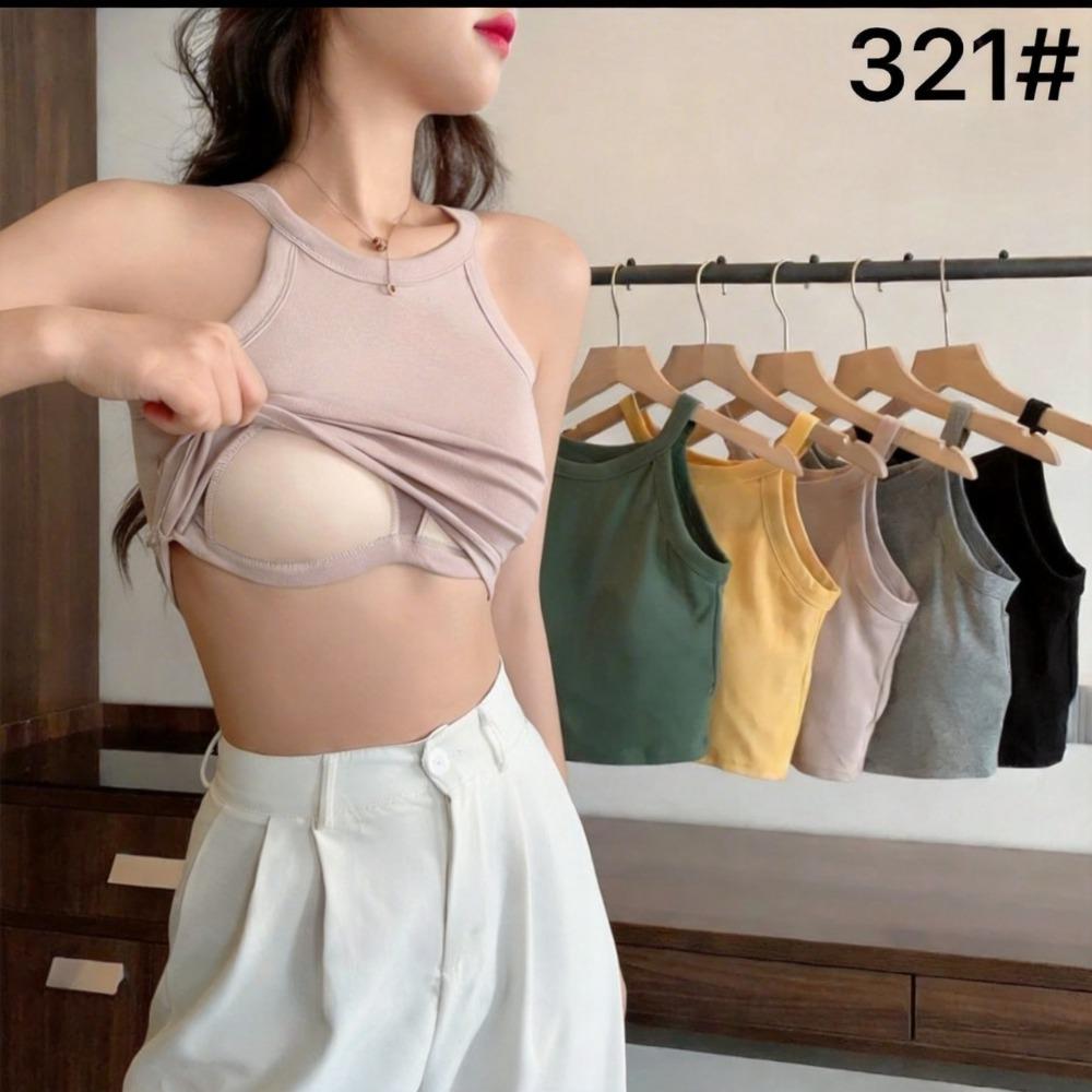 Strap Vest for Spring and Summer, Pure Cotton Back with Chest Cushion, Worn As A Base Layer, Sports Chest Wrap and Strapless Top for Women