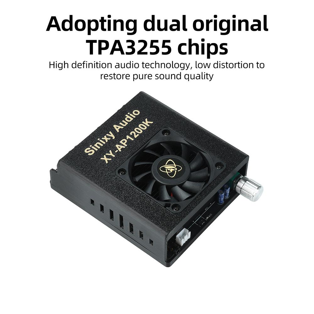 D Sınıfı Amplifikatör 600W+600W TPA3255 Çift Çekirdekli Dijital Güç Amplifikatörü Modülü XY-AP1200K Hoparlör DIY Ses için Fan Soğutmalı