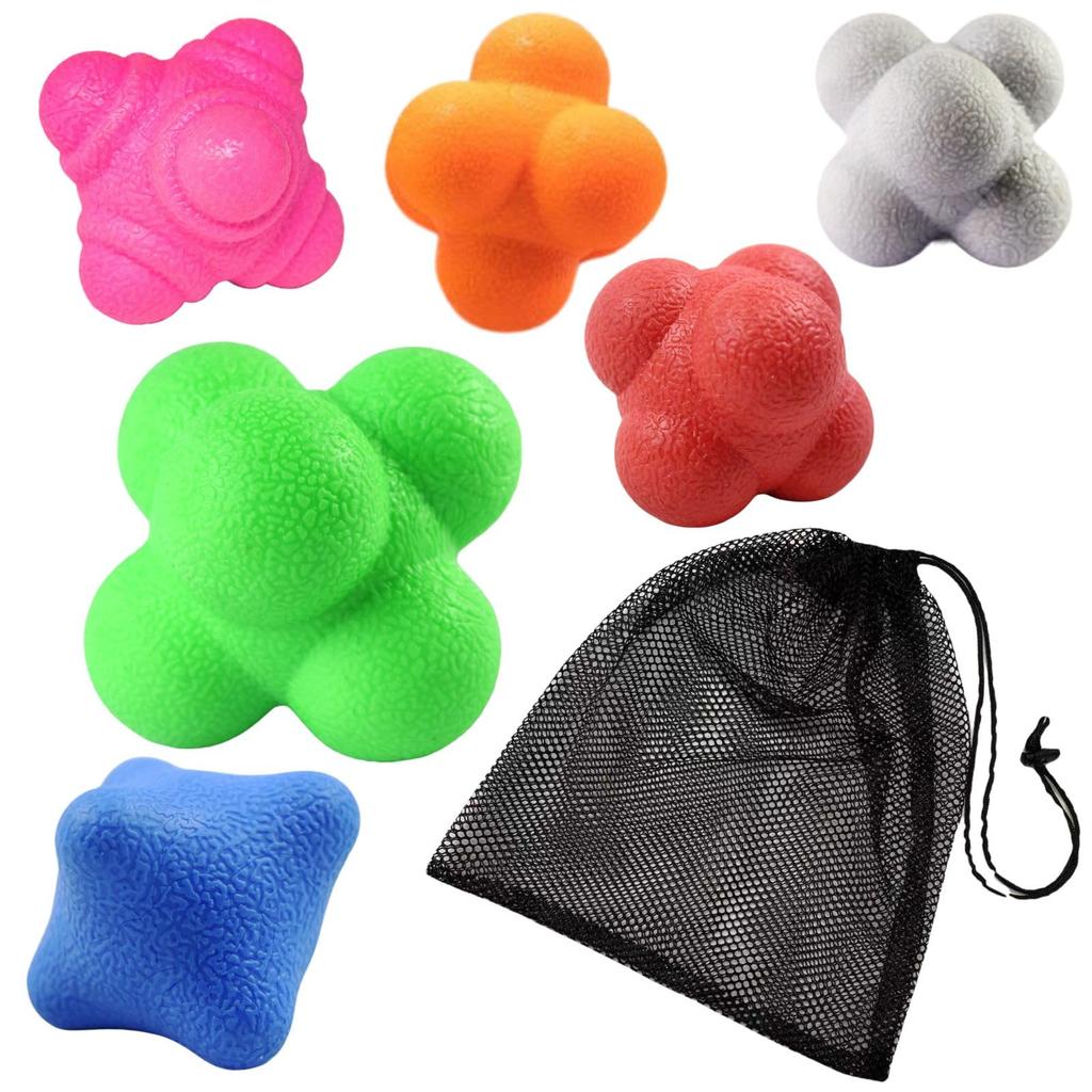 Youract Reaction Balls, Reflexes, Irregular Balls, Bouncing Balls, Dynamic Vision, Indoor Training Set of 6