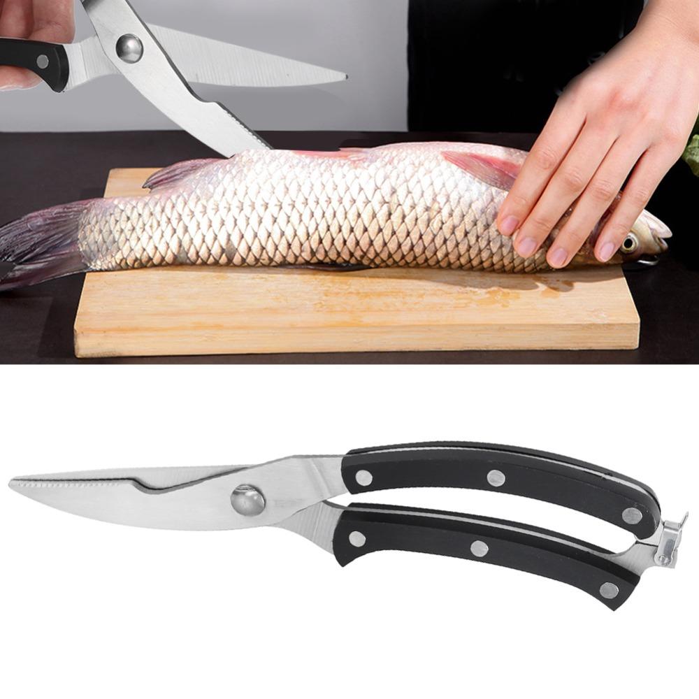 Stainless Steel Plastic Kitchen Scissors Non-Slip Handle Kitchen Shears Poultry Fish Chicken Meat