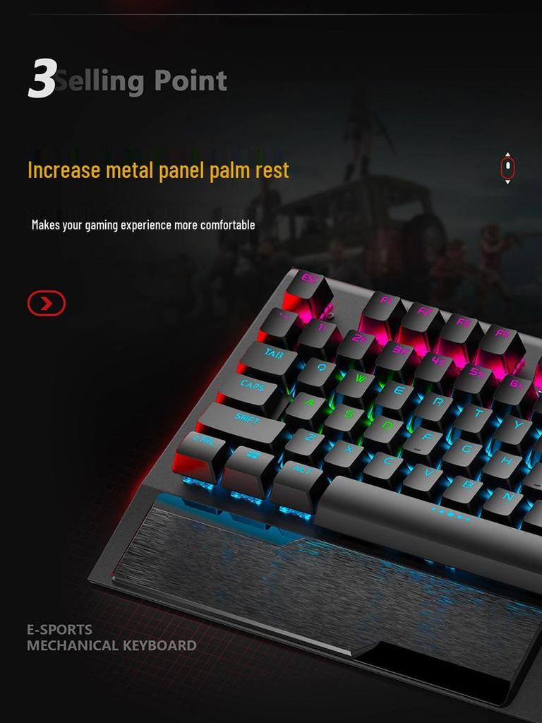 Langtu K1000 Wired Mechanical Keyboard & Mouse Set with Blue/Black Switches - Gaming Esports Laptop Keyboard