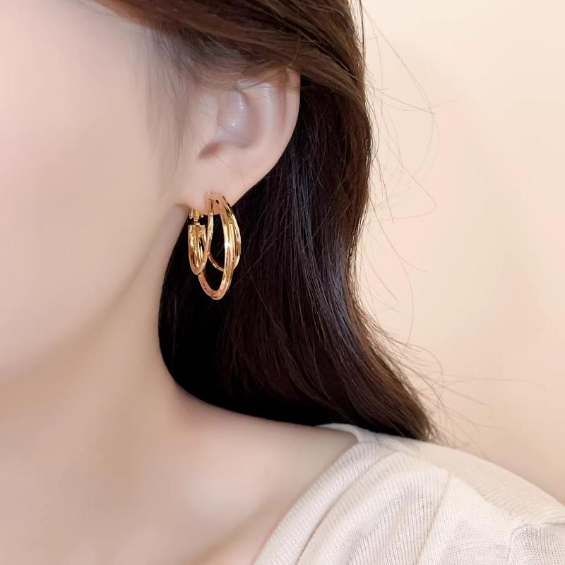 New Popular Metal Ring Earrings with A Sense of Luxury, Unique Earrings, Fashionable and Personalized Earrings