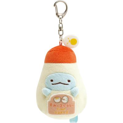 San-X Sumikko Gurashi "Sumikko Market" Hanging Plush Toy Lizard (Mayonnaise) MO66701 Size: H9 X W6 X D5cm