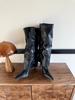 European and American style metal buckle pointed heel trousers boots