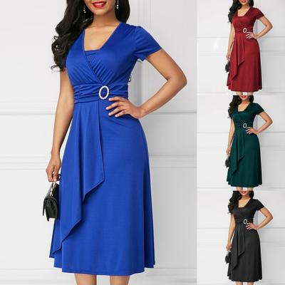 Robe de Soirée Femme Couleur Unie Grand Ourlet Sexy Tempérament Ligne A pour Mariage