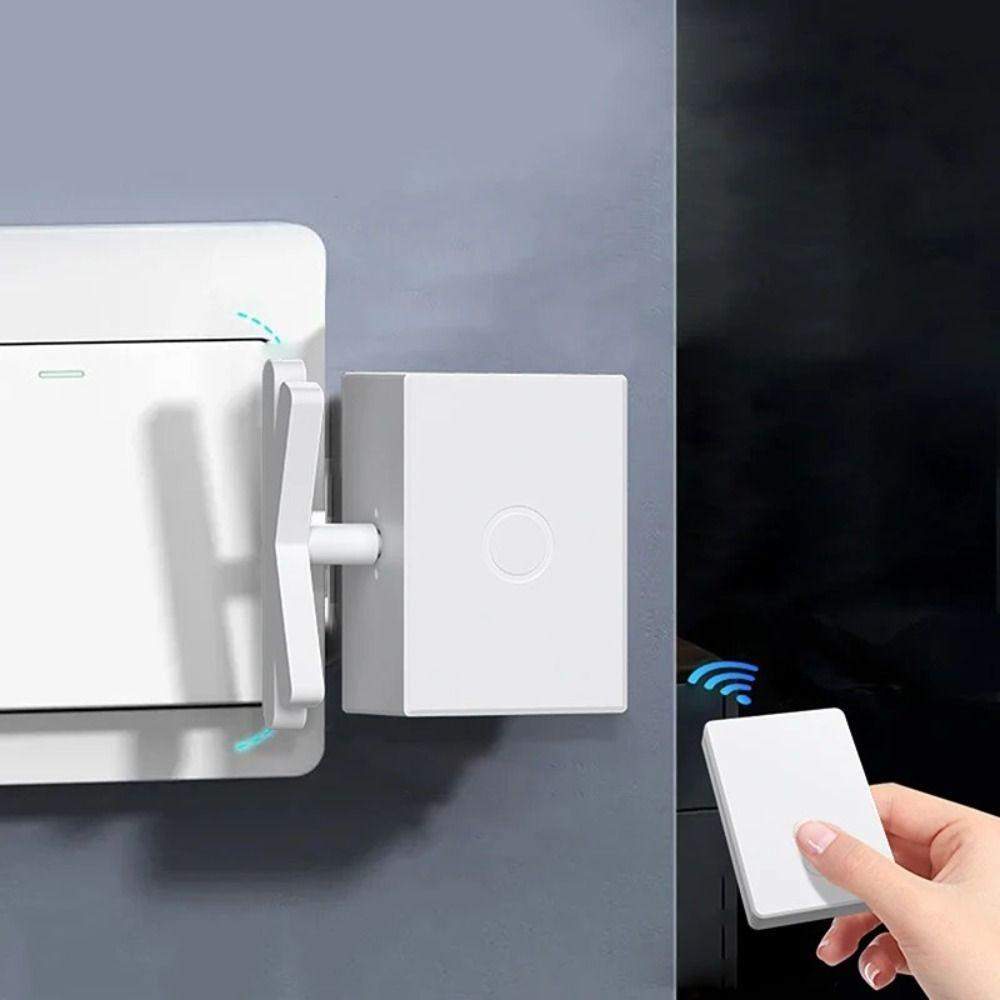 White Smart Remote Control Light Switch Wireless Automatic Button Pusher Home