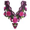 3D Embroidered Sewing On Patches Floral Hollowed Out Neckline Collar Applique Detachable Rose Flower Patch Sticker