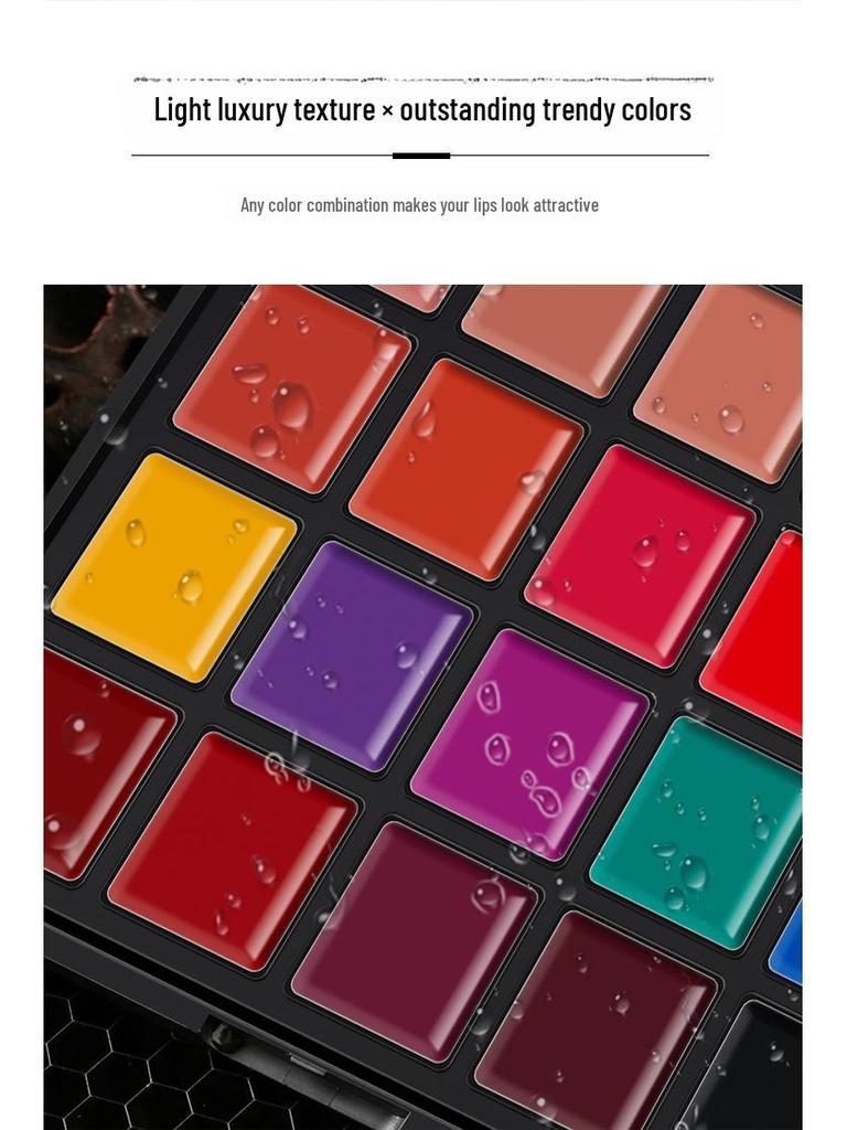 25-Color Matte Lipstick Palette: Waterproof & Moisturizing Lip Gloss Set