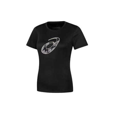Logo Breathable Round Neck Pullover Short Sleeve T-Shirt Women T-Shirt Black 2012D060-001
