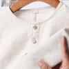 Men's Casual Chinese Style Linen 3/4 Sleeve T-Shirt
