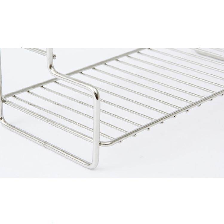 Schlafzimmer und Küche Doppellagiges Robustes Edelstahl-Lagerregal zur Organisation von Büchern, Zeitschriften und Gewürzen