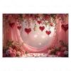 MOON.QG Valentine's Day Decoration Photo Background Candy Shop Teddy Bear Rose Soad Backdrops For Photography Studio Photozone