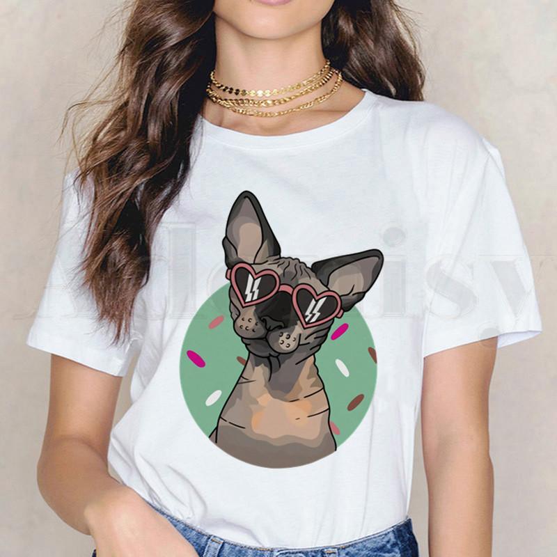 Sphynx Gatos Tshirts Impresso Gato Dos Desenhos Animados T Camisas Engraado De Unisexga Curta Feminino Topos T Harajuku Roupas Femininas Vintage