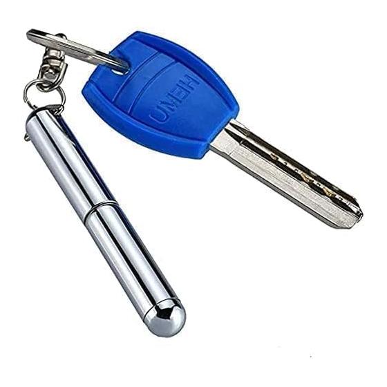 Silver Retractable Mini Pen - Stainless Steel Keychain Pen, Ballpoint Pen, Birthday, Christmas Gift