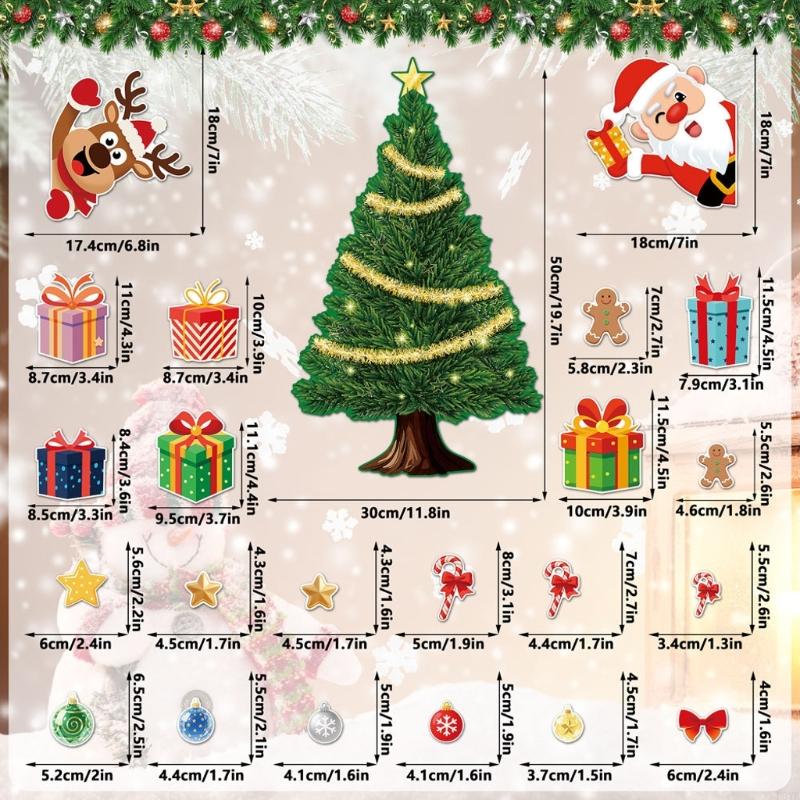 Christmas Refrigerator Magnets Christmas Tree Magnets for Refrigerator Stickers Decoration Stickers for Fridge for P9YB