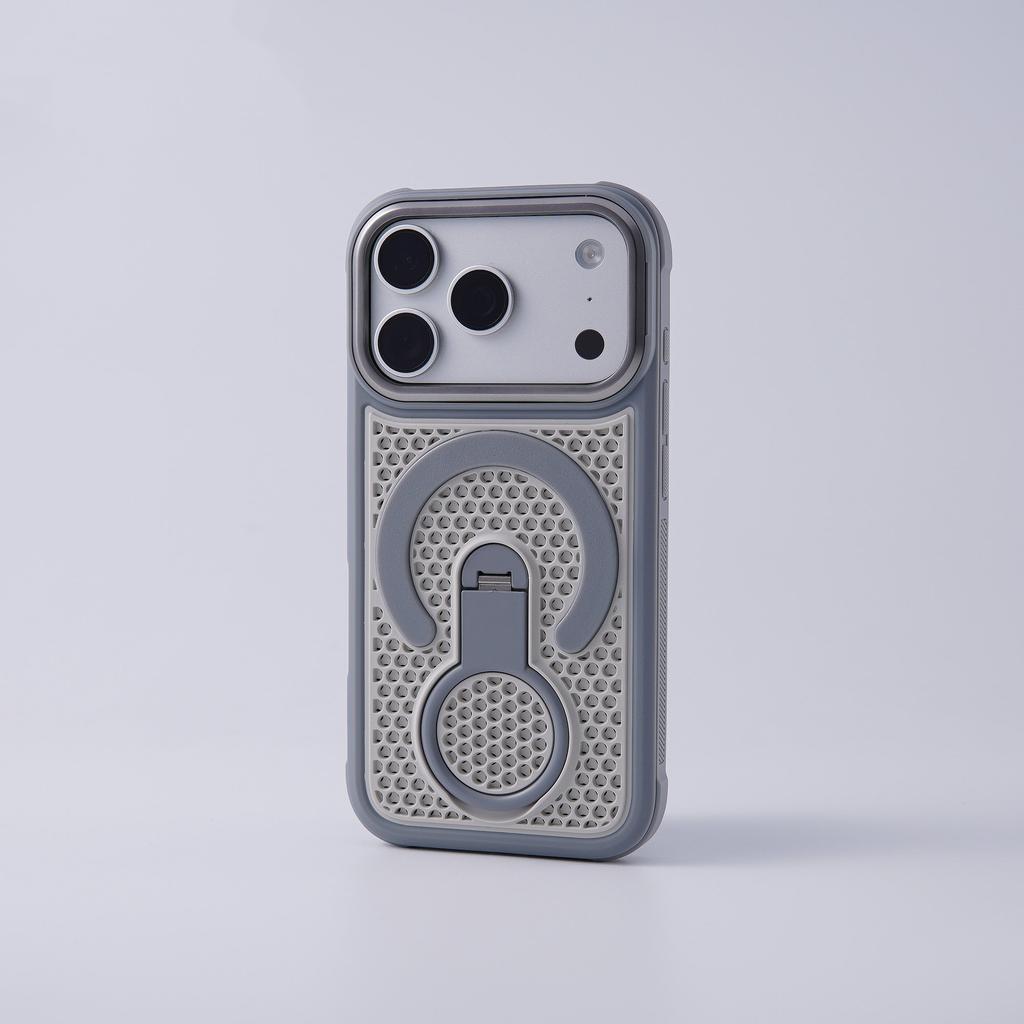 Invisible Rotatable Bracket Cooling Heat Dissipation Case For iPhone 17 16 15 14 13 12 Pro Max For Magsafe Magnetic Bumper Cover