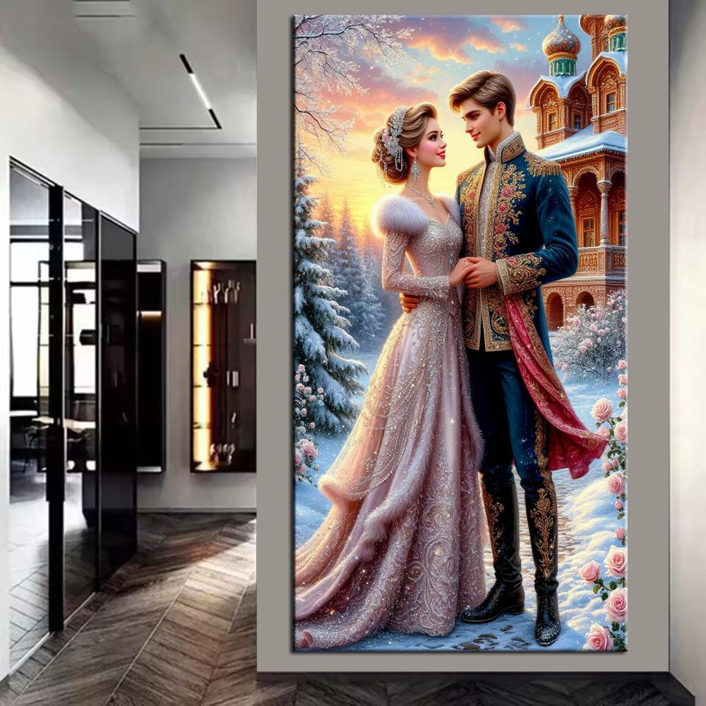 Large Size Mosaic DIY Full Diamond Painting Kits Art Prince and Princess Picture Embroidery Cross Stitch Rhinestones