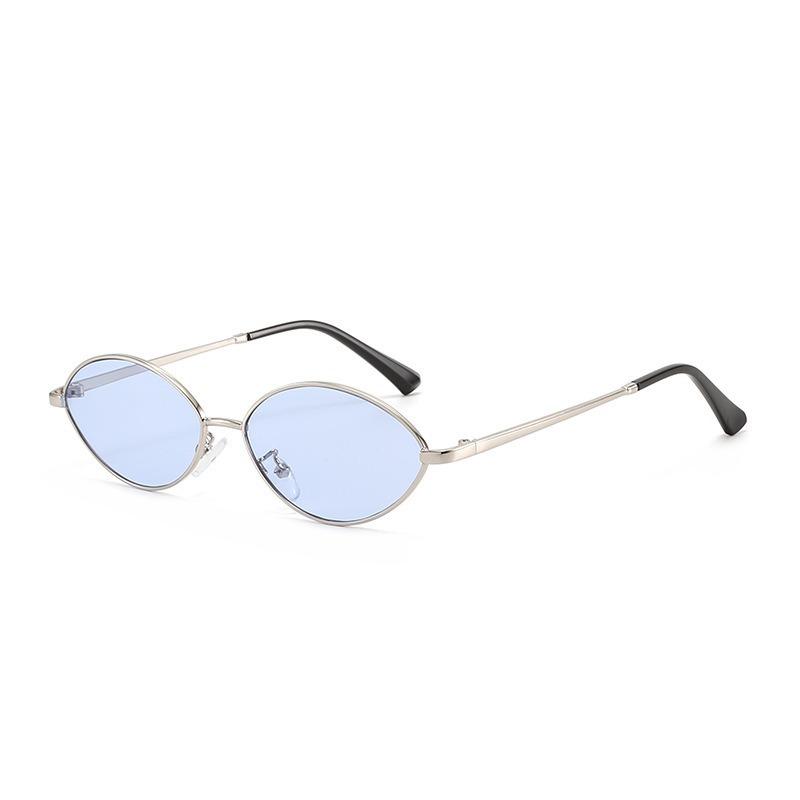 Small Frame Sunglasses Women Oval Metal Sunglasses Men Fashion Party Glasses Daily Outdoor Sunshade Cat Eye Sunglasses UV400