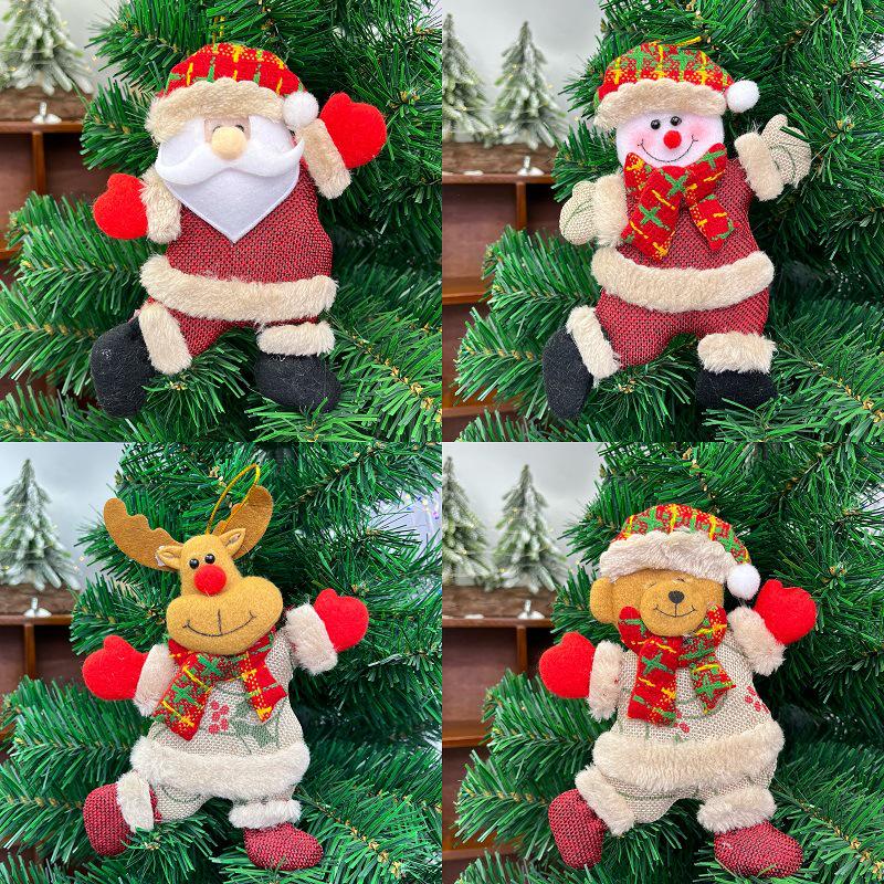 Christmas Dancing Dolls: Old Man, Snowman, Reindeer, Bear, Cloth Art Tree Ornaments, Accessories